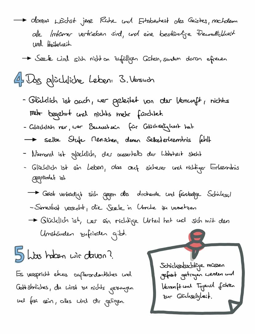 Das glückliche Leben
Ziel der Stoiker ist ein gelingendes, glückliches Leben.
Definition - Seneca
- jeder will glücklich (es) leben, keiner 