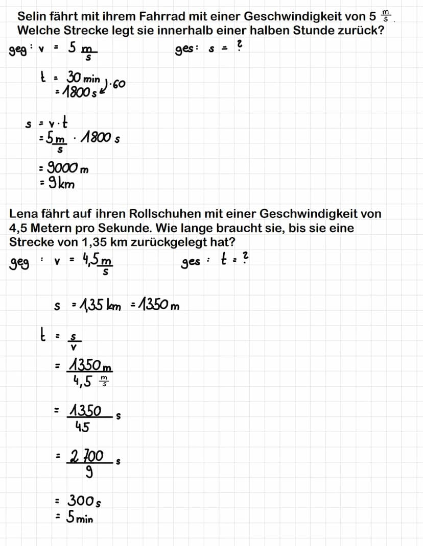 Gleichförmige Bewegungen
Eine gleichförmige Bewegung liegt dann vor, wenn in gleichen
Zeitabschnitten gleiche Strecken zurückgelegt werden.
