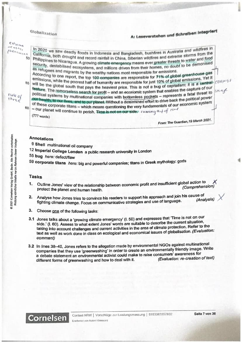 +
ээрлэн
tsunx
A: Leseverstehen und Schrelben integriert
Date:
Part A: Reading and Writing
complex sentences
The planet cannot survive our r