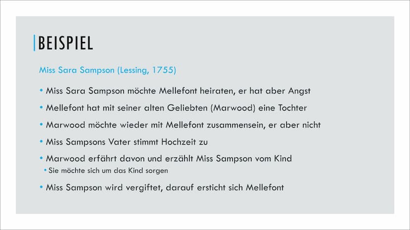 
<h2 id="dieepochedesbrgerlichentrauerspiels">Die Epoche des bürgerlichen Trauerspiels</h2>
<p>Das bürgerliche Trauerspiel entstand am Ende 