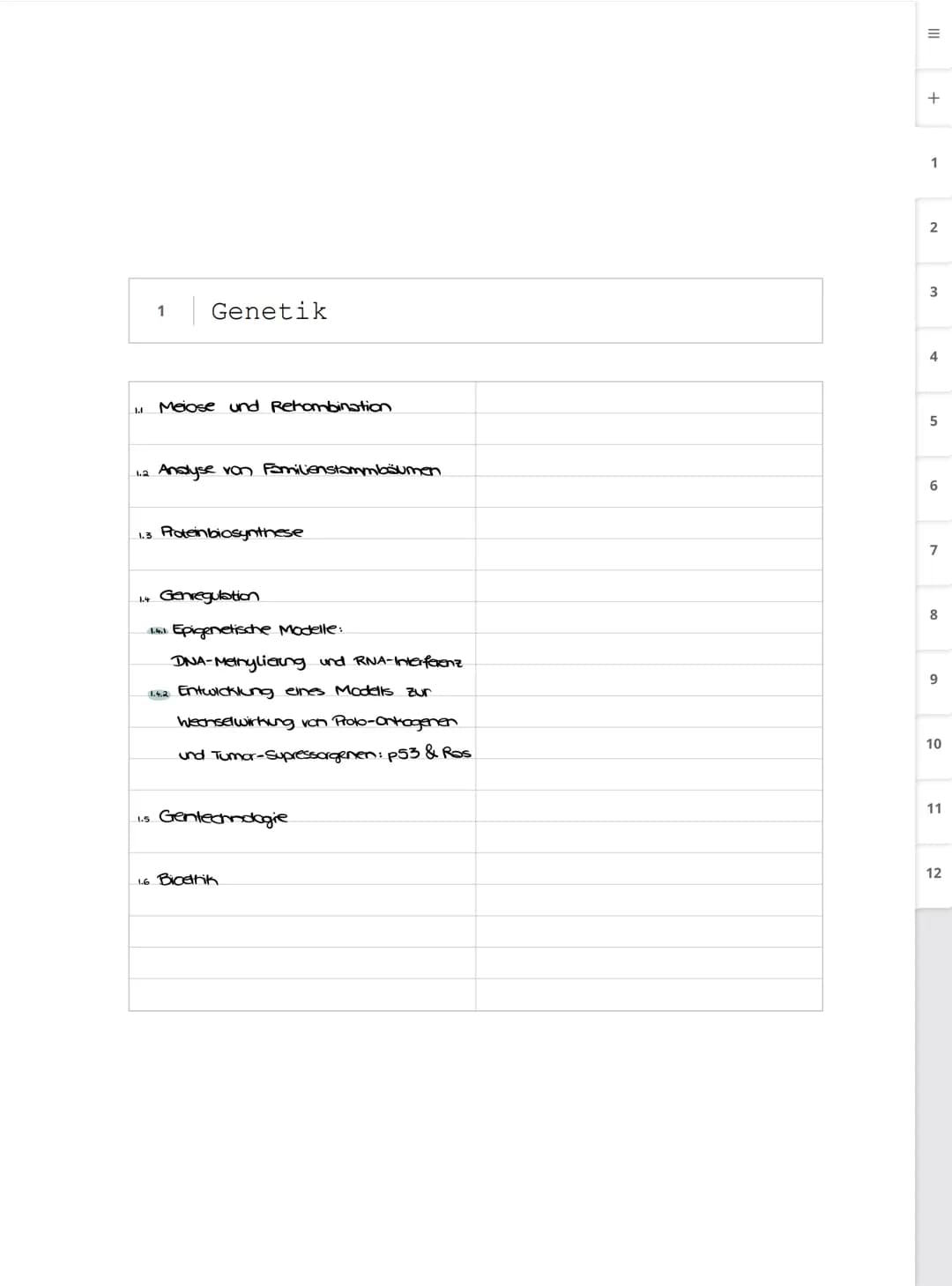 Biologie LK
Abiturvorbereitung abitur.nrw
Leistungskurs
Genetik
Meiose und Rekombination
Analyse von Familienstammbäu-
men
Proteinbiosynthes