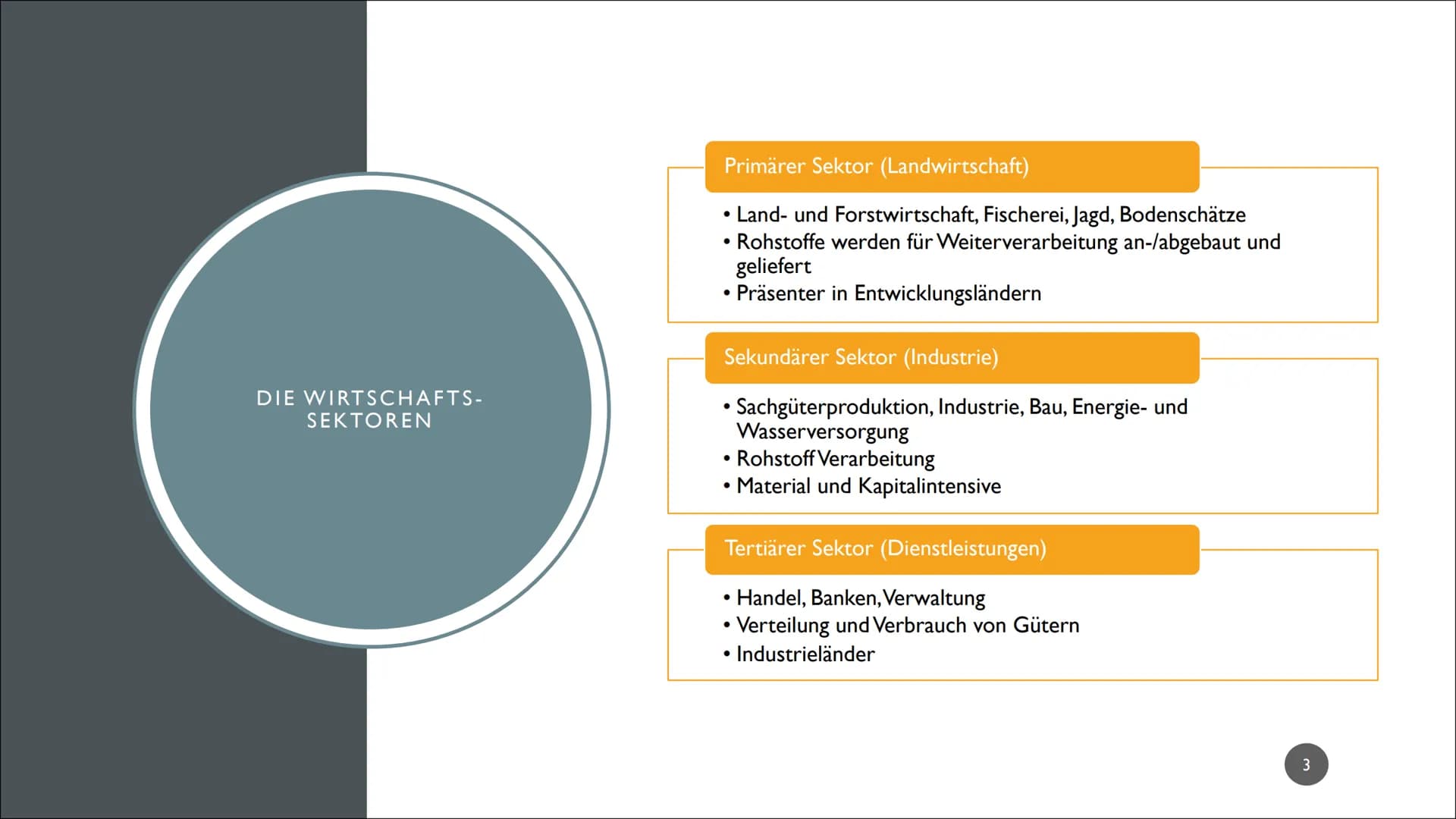 TERTIÄRISIERUNG GLIEDERUNG
1. Die Wirtschaftssektoren
2. Was sind Dienstleistungen?
3. Definition Tertiärisierung
4. Unterteilungen im Terti
