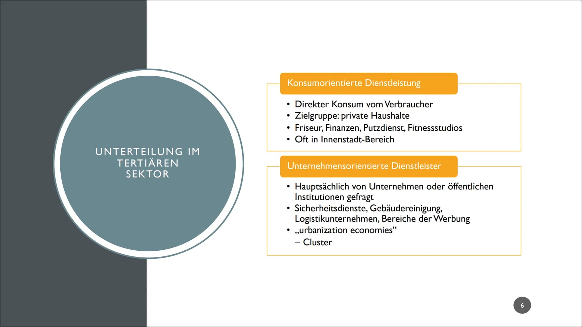 TERTIÄRISIERUNG GLIEDERUNG
1. Die Wirtschaftssektoren
2. Was sind Dienstleistungen?
3. Definition Tertiärisierung
4. Unterteilungen im Terti