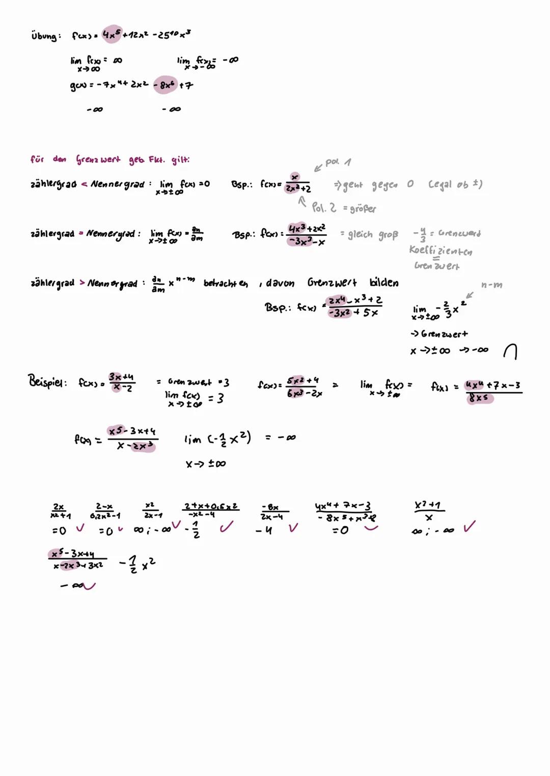 # Verhalten

von Funktionen im Unendlichen

Untersuchen sie folgene Fkt. auf ihr verhalten, wenn

a) x unendlich groß wird

b) x unendlich K