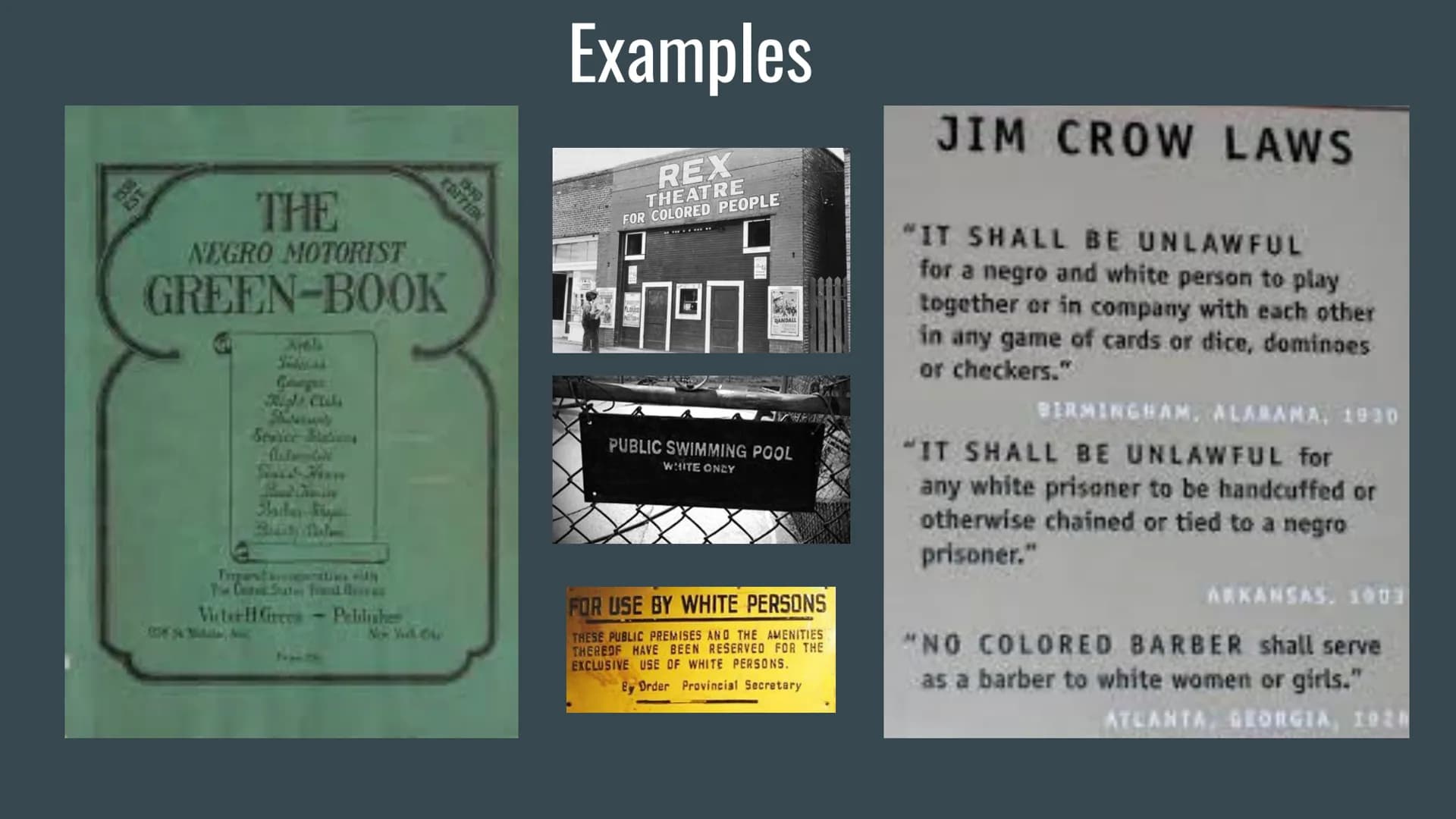 WHITE
COLORED
JIM CROW LAWS
THE LAWS THAT SEPERATED THE US Topics
History
What are the Jim Crow Laws
„Jim Crow"
Impact on African American
R