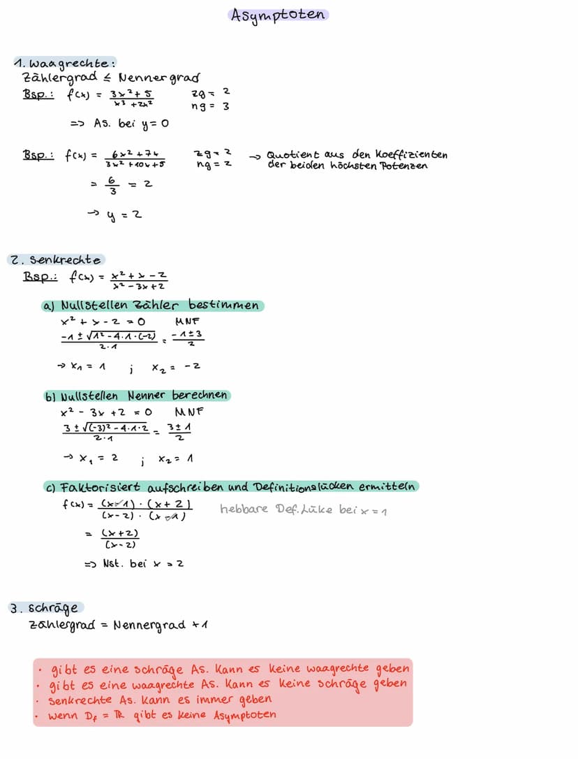 1. Definitionsbereich bestimmen
=> x = 0 (keine Null unterm Bruchstrich)
√x => x = 0 (keine negativen Zahlen unter der Wurzel)
Bsp.:
2x +3
+