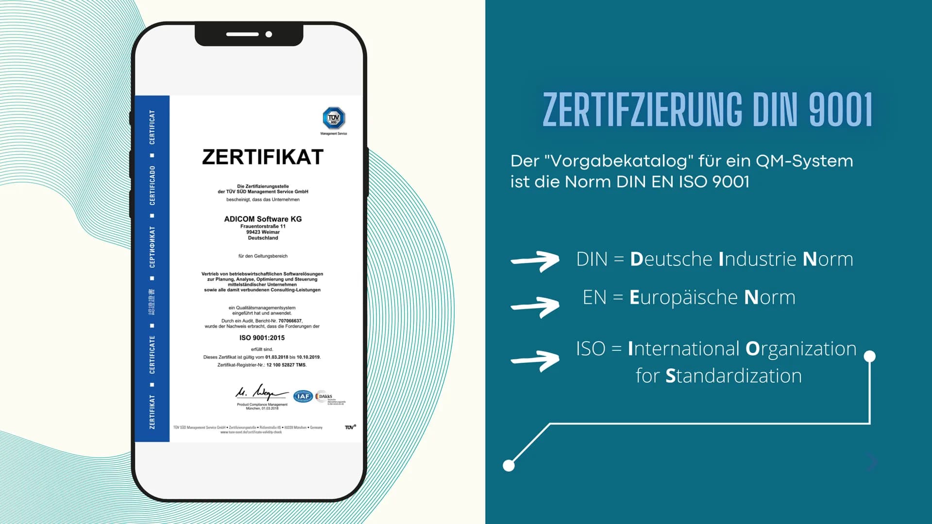 Qualitätsmanagement
Derya Bilge Agenda
1
2
3
4
5
6
7
Was ist das Qualitätsmanagement?
Zertifzierung
Die Ziele des QM
Der PDCA-Zyklus
Funktio