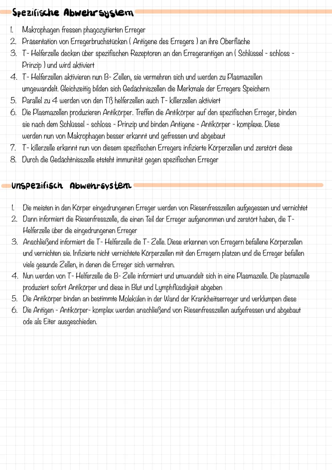 immunsystem
1. Das Immunsystem versucht, den Körper nach
dem ersten eindringen bestimmter
Mikroorganismen durch die Reaktion der
Lymphozyten