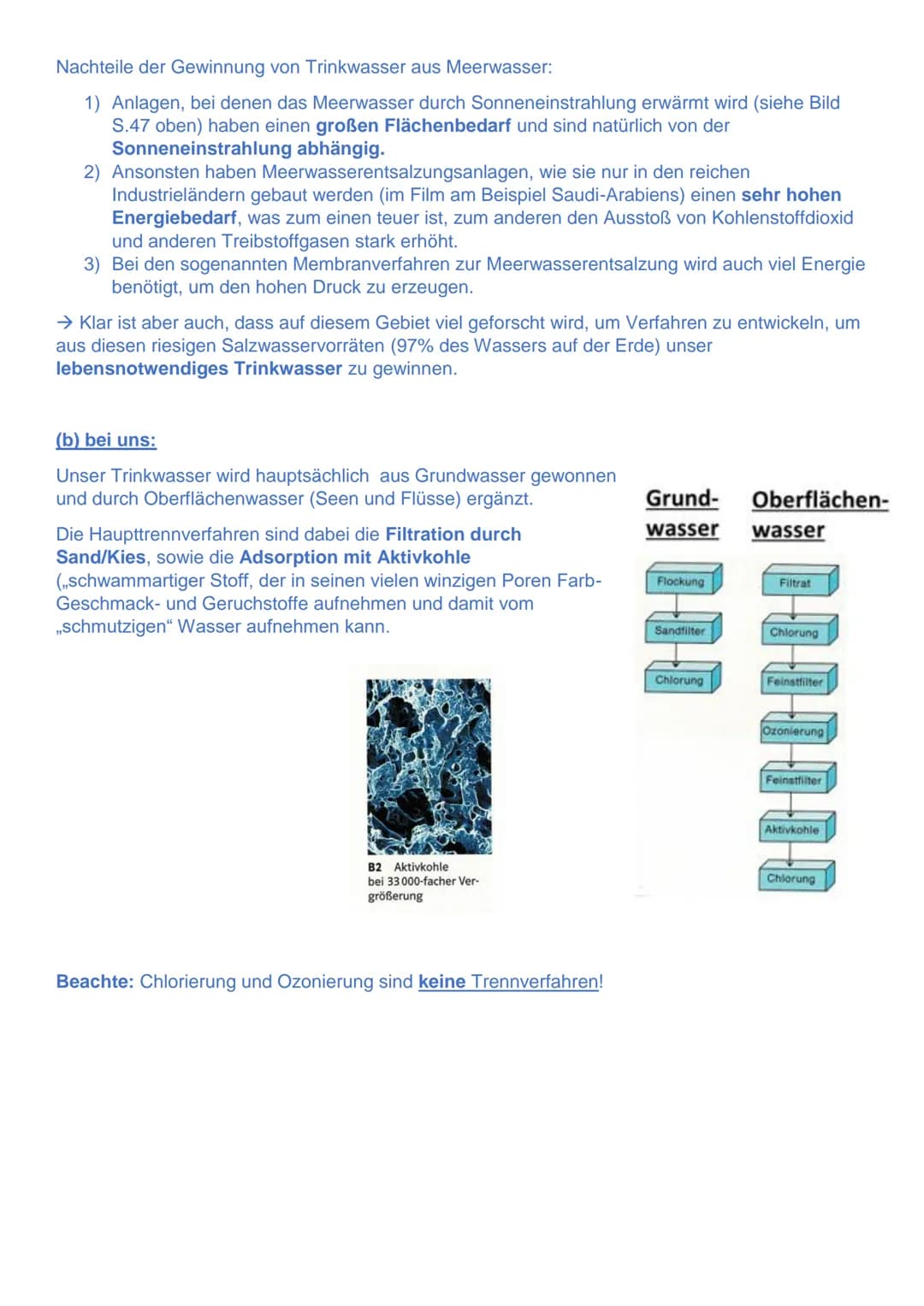 Arbeitsauftrag Woche 4 (drei Schulstunden in der Woche 1.2.-5.2.21)
Heftaufschrieb:
Trinkwassergewinnung
(a) aus Salzwasser:
Trennmethode: D