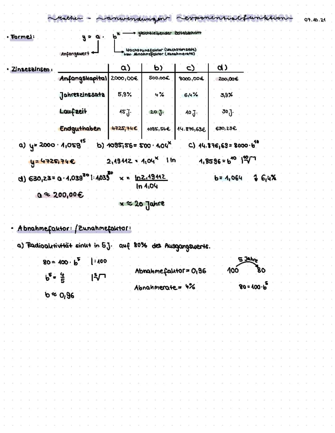Mathe Klasse 10 Zusammenfassung 