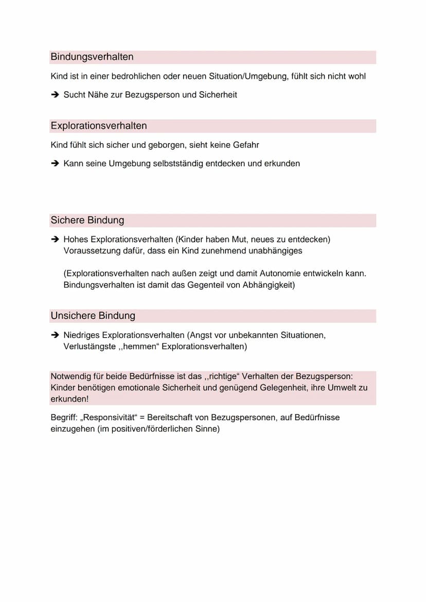 Bindung ist die besondere, enge, relativ dauerhafte und stark emotionale Beziehung
zwischen einem Kind und seiner Bezugsperson bzw. seinen B