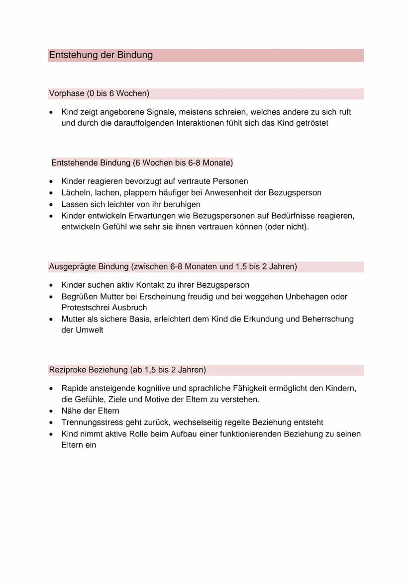 Bindung ist die besondere, enge, relativ dauerhafte und stark emotionale Beziehung
zwischen einem Kind und seiner Bezugsperson bzw. seinen B