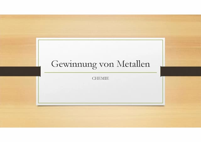 Know Gewinnung von Metallen thumbnail