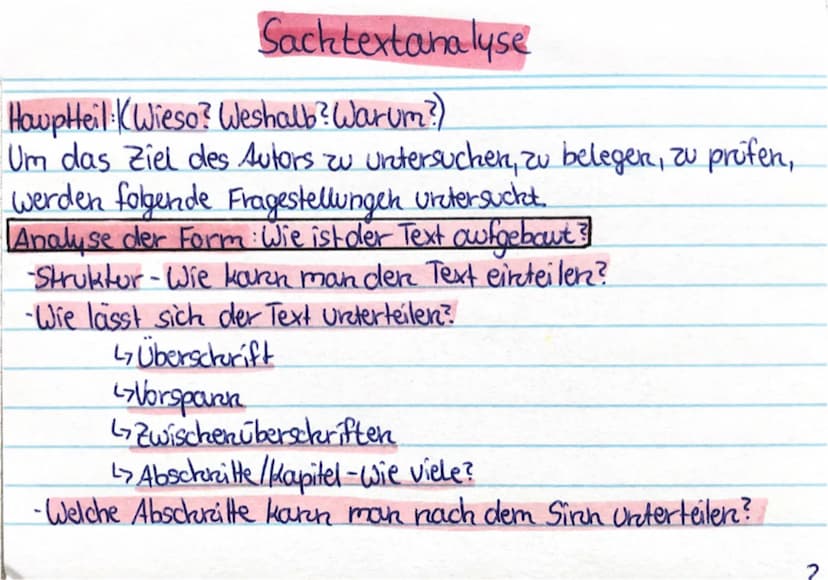 Einleitung Titel
-Autor
Sachtextanalyse
- Erscheinungsjahr/Ort
- Textart: Zeitungsartikel, Nachricht/Bericht, Reportage,
Interview, Wissensc