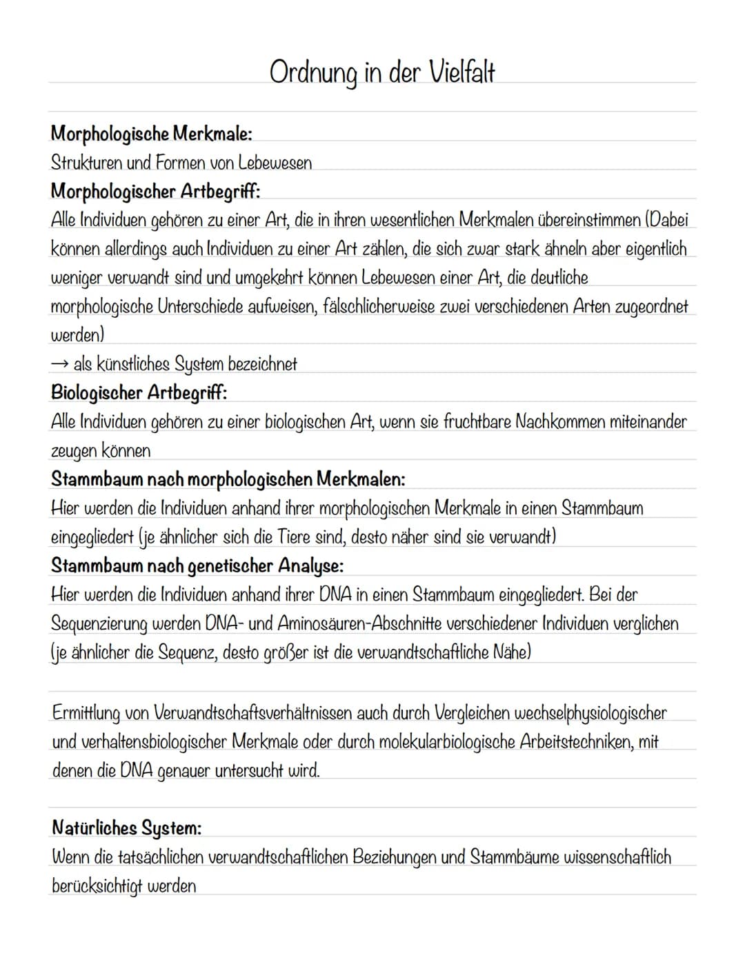  Ordnung in der Vielfalt
Morphologische Merkmale:
Strukturen und Formen von Lebewesen
Morphologischer Artbegriff:
Alle Individuen gehören zu