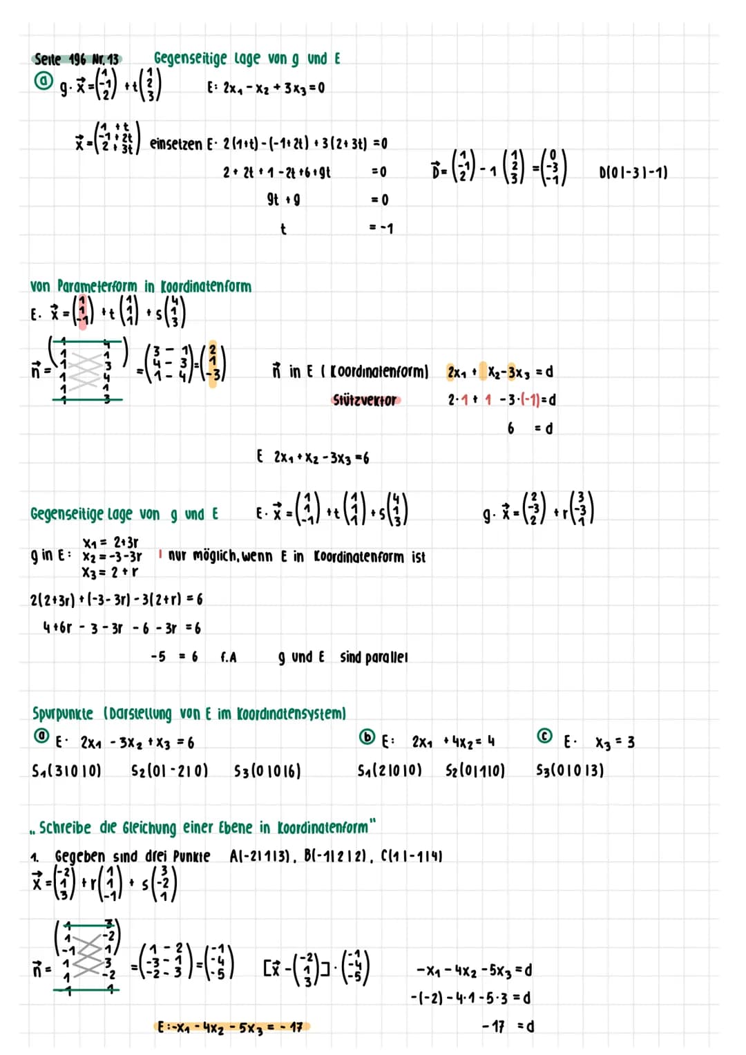 Geraden und Ebenen
Parametergleichung E:
Koordinatengleichung E:
Normalengleichung E:
Skalarprodukt:
Zu den Vektoren a =
Vektoren a und b.
M