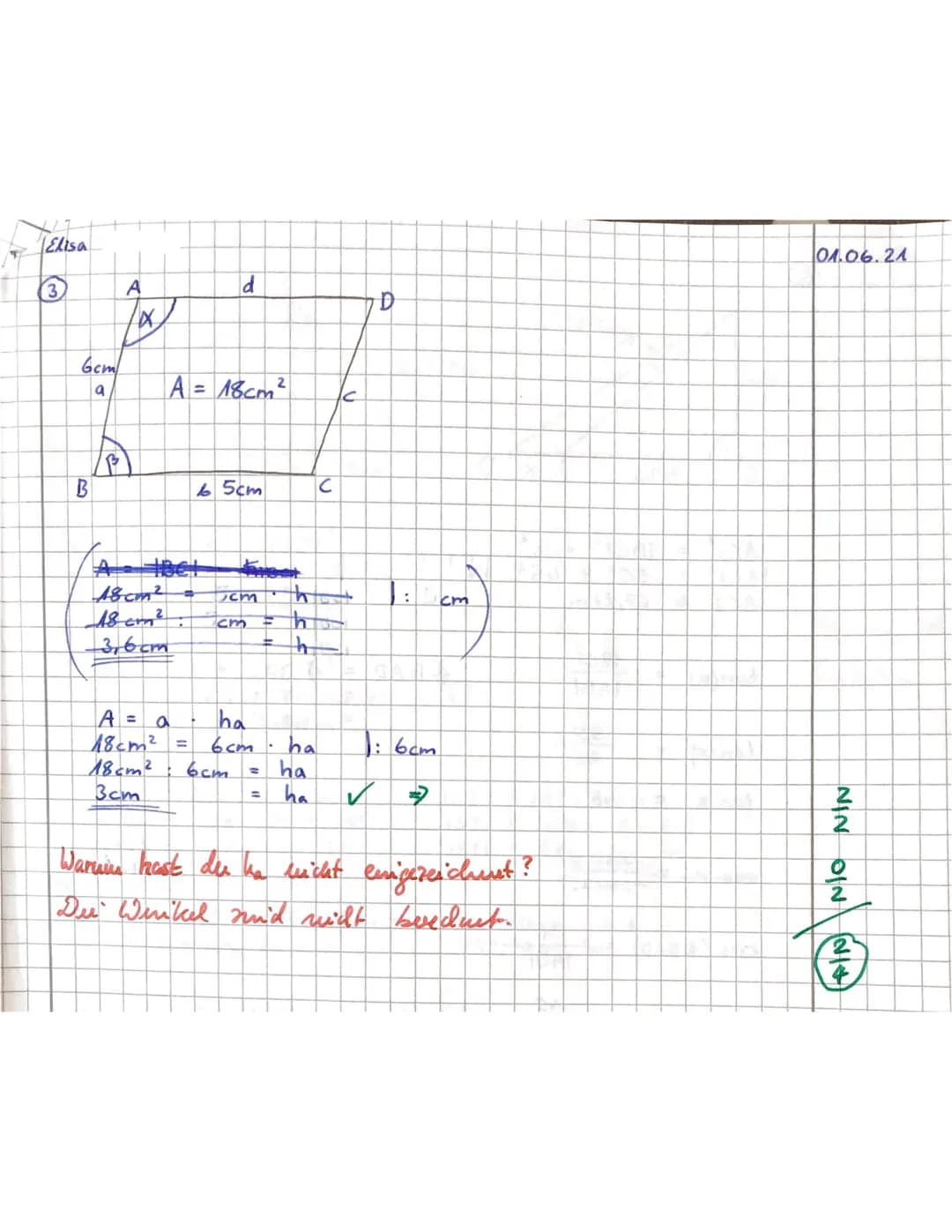 Mathematikarbeit Nr. 3 / Klasse 10/1.06.2021
Die Lösungsansätze und wichtige Zwischenschritte sind sorgfältig zu notieren.
Die vereinbarten 
