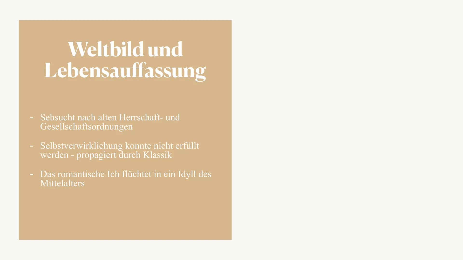 osso Die Epoche der Romantik ●
●
●
• Ziele der Autoren
●
• Merkmale und Motive
●
Definition Romantik
Allgemeingeschichtlicher Hintergrund
We