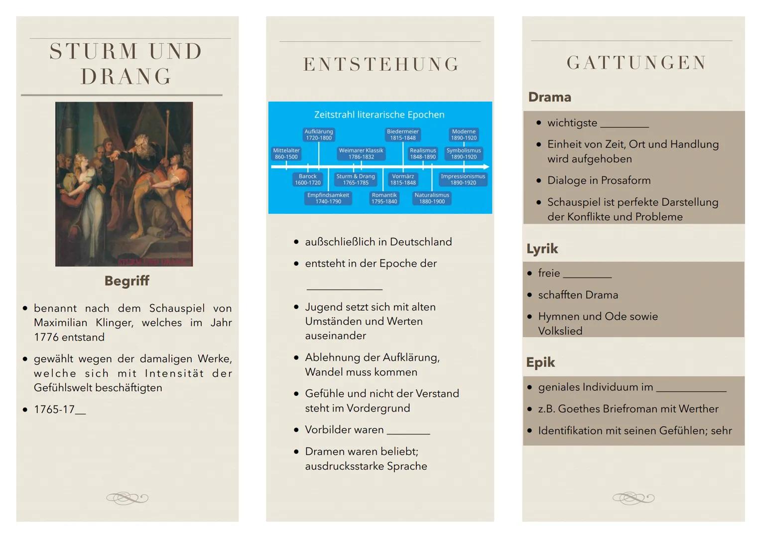 STURM UND DRANG
ES SCHLUG MEIN HERZ, GESCHWIND, ZU
PFERDE!
ES WAR GETAN FAST EH GEDACHT.
DER ABEND WIEGTE SCHON DIE ERDE,
UND AN DEN BERGEN 