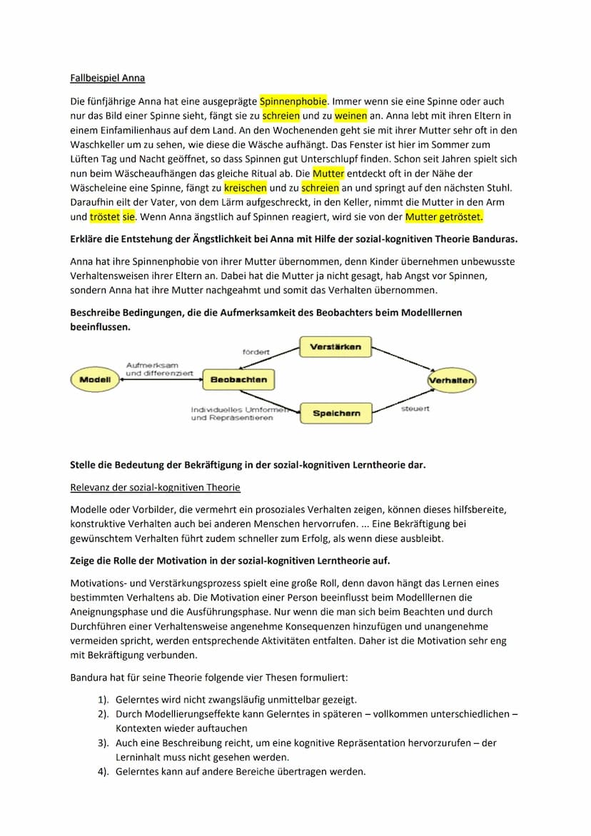 
<h2 id="fallbeispielanna">Fallbeispiel Anna</h2>
<p>Die fünfjährige Anna hat eine ausgeprägte Spinnenphobie. Immer wenn sie eine Spinne ode