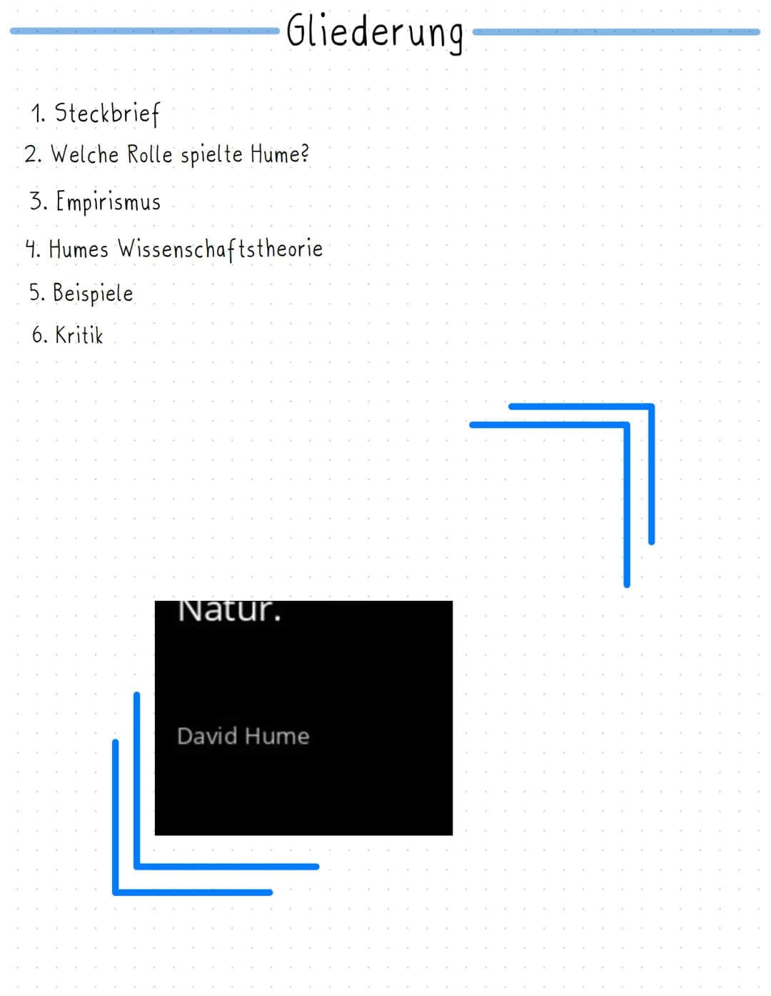 David Hume
VICTORIA UND ALINA Gliederung
1. Steckbrief
2. Welche Rolle spielte Hume?
3. Empirismus
4. Humes Wissenschaftstheorie
5. Beispiel