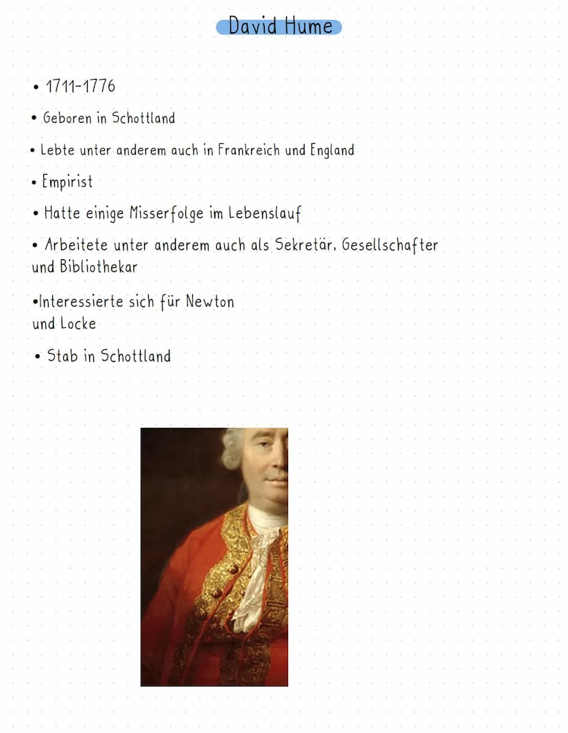 David Hume
VICTORIA UND ALINA Gliederung
1. Steckbrief
2. Welche Rolle spielte Hume?
3. Empirismus
4. Humes Wissenschaftstheorie
5. Beispiel