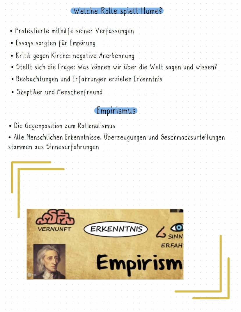 David Hume
VICTORIA UND ALINA Gliederung
1. Steckbrief
2. Welche Rolle spielte Hume?
3. Empirismus
4. Humes Wissenschaftstheorie
5. Beispiel