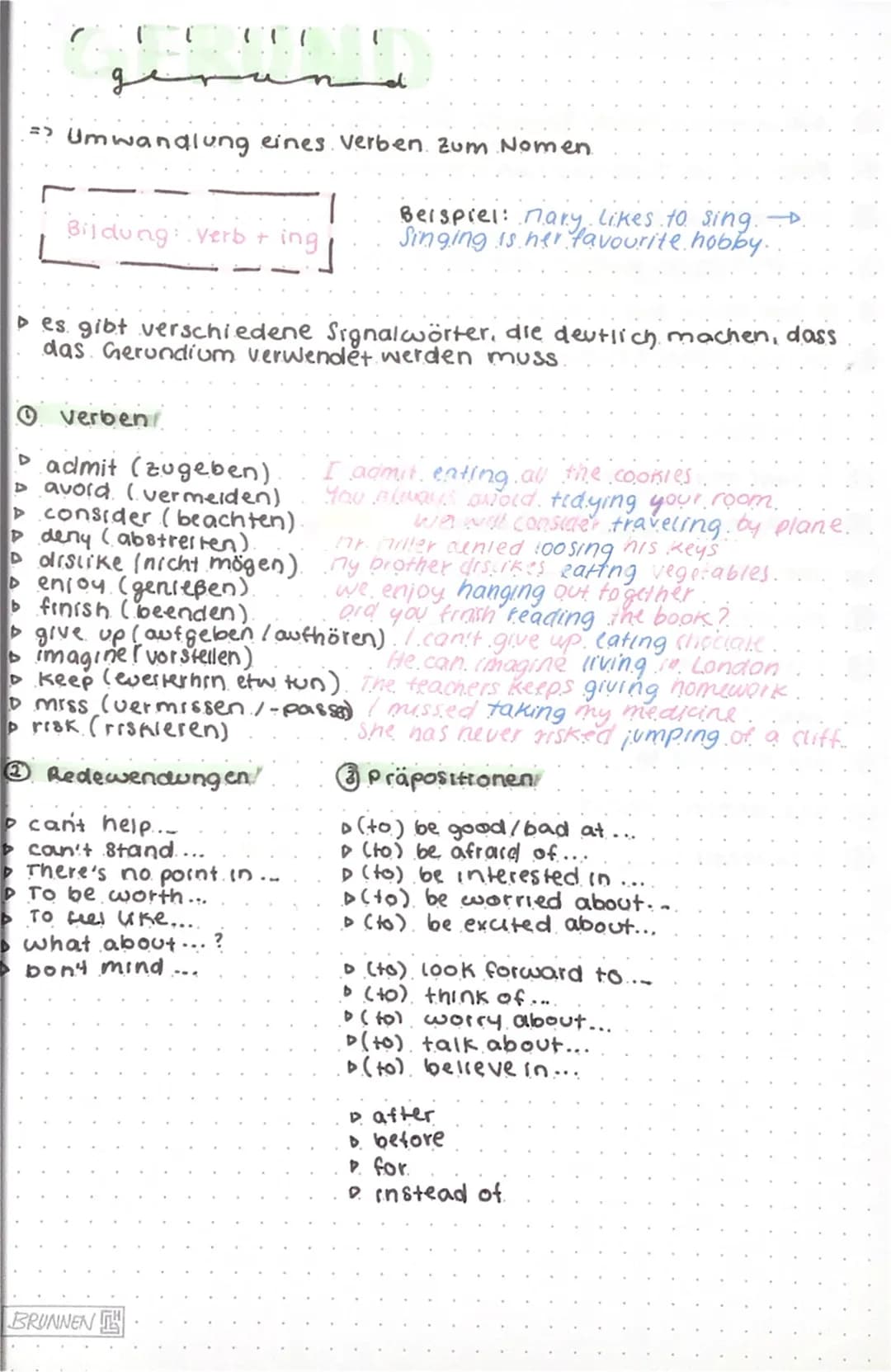 777
=> Umwandlung eines Verben. Zum Nomen
1
Bildung: Verb + ing
▷ es gibt verschiedene Signalwörter, die deutlich machen, dass
das Gerundium
