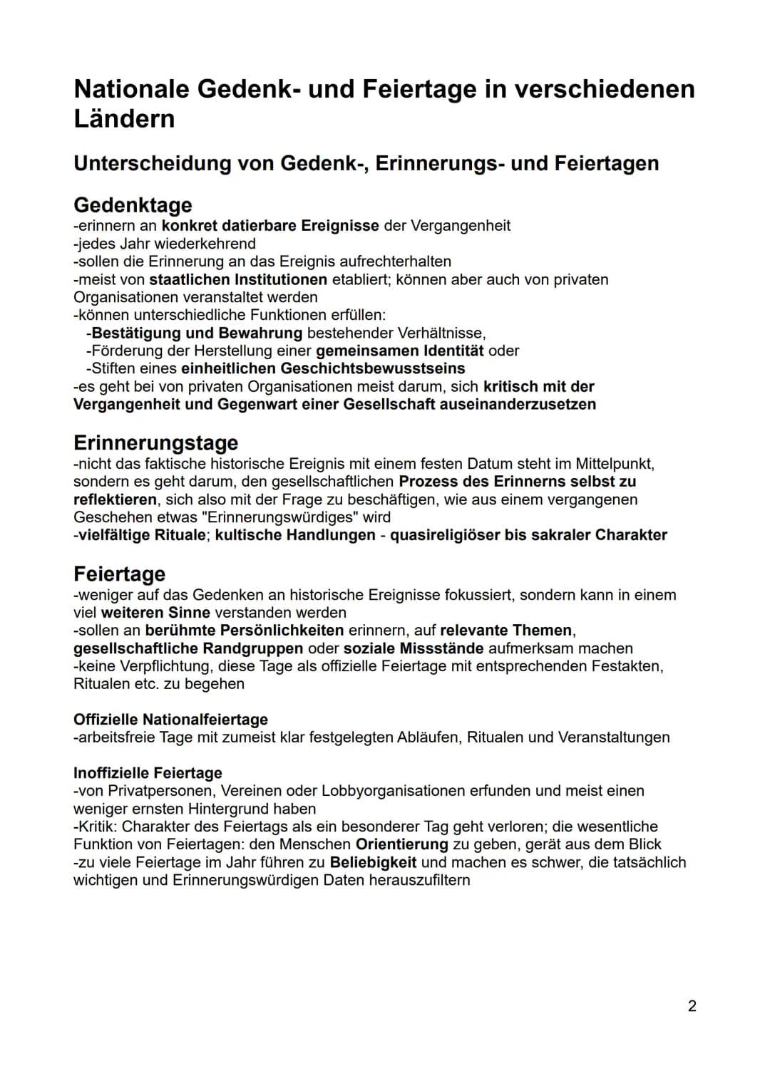 Inhaltsverzeichnis - Rahmenthema 4
Unterscheidung von Gedenk-, Erinnerungs- und Feiertagen....
Gedenktage....
Erinnerungstage.
Feiertage..
A