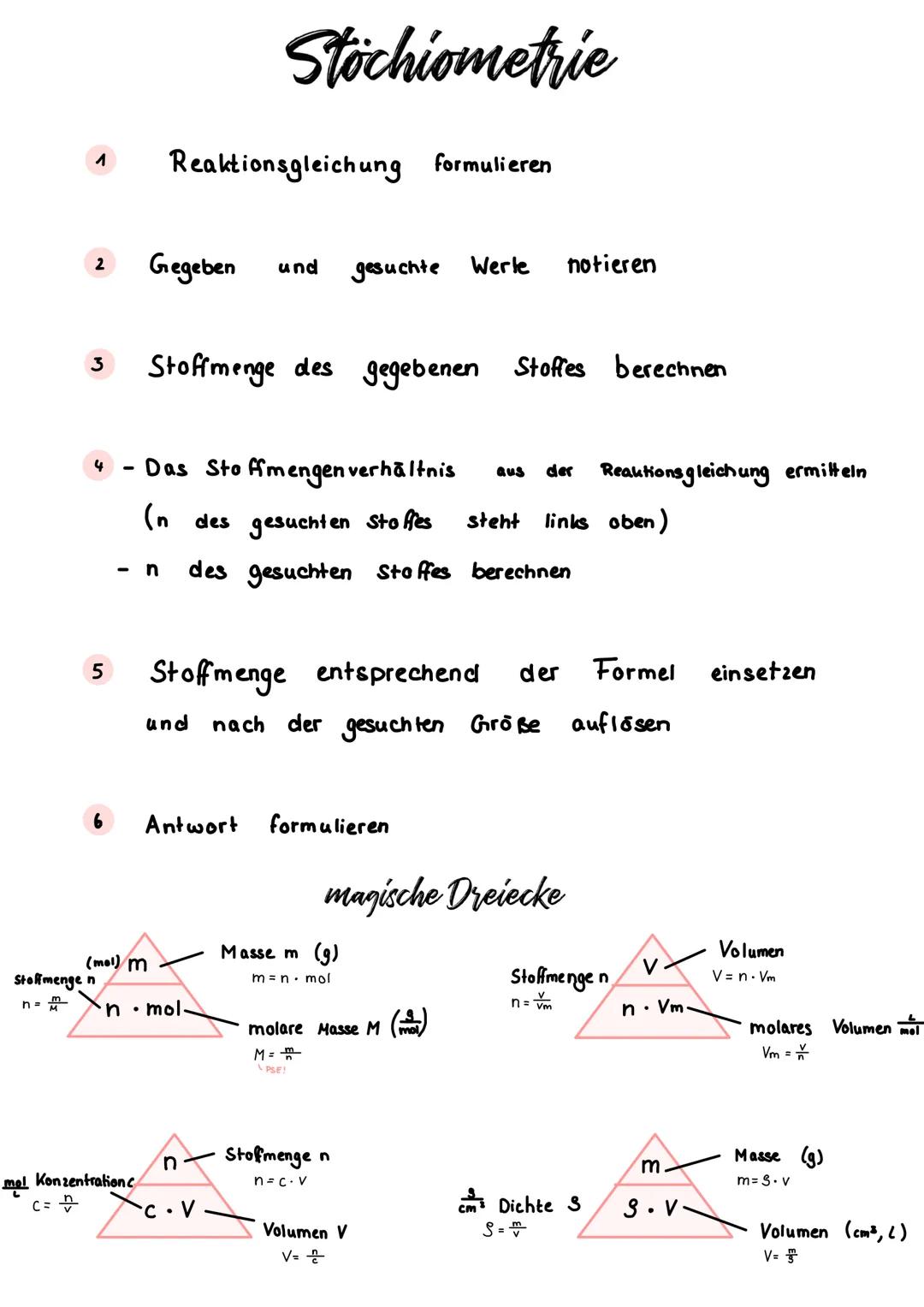 1
n = M
2
3
5
6
Stoffmenge n
4 - Das Stoffmengen verhältnis aus der Reaktionsgleichung ermitteln
(n des gesuchten Stoffies steht links oben)