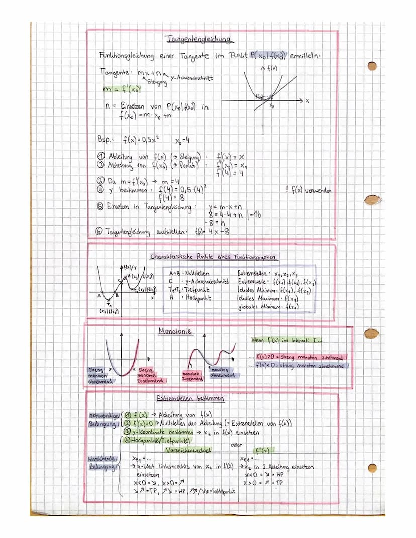 3
Funktionen
Funktion → Jede Funktion f(x) ordnet jedem genau einen
Funktionswert f(x)=y zu
Definitionsmenge (ID) » Menge aller x-Werte, den