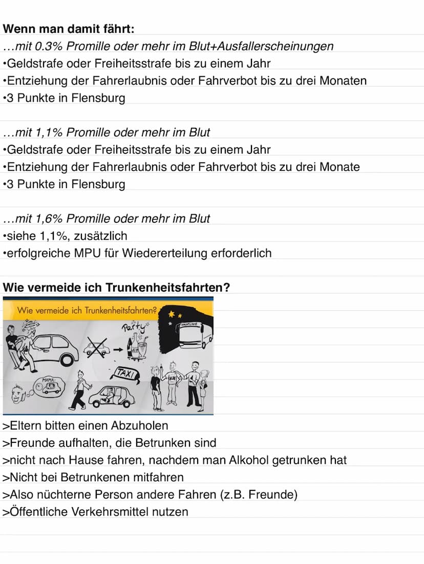 Thema 1
Persönliche Voraussetzungen/Risikofaktor Mensch
Bei Arm oder Bein gebrochen darf kein Auto fahren
Autofahren nach Einnahme von Medik