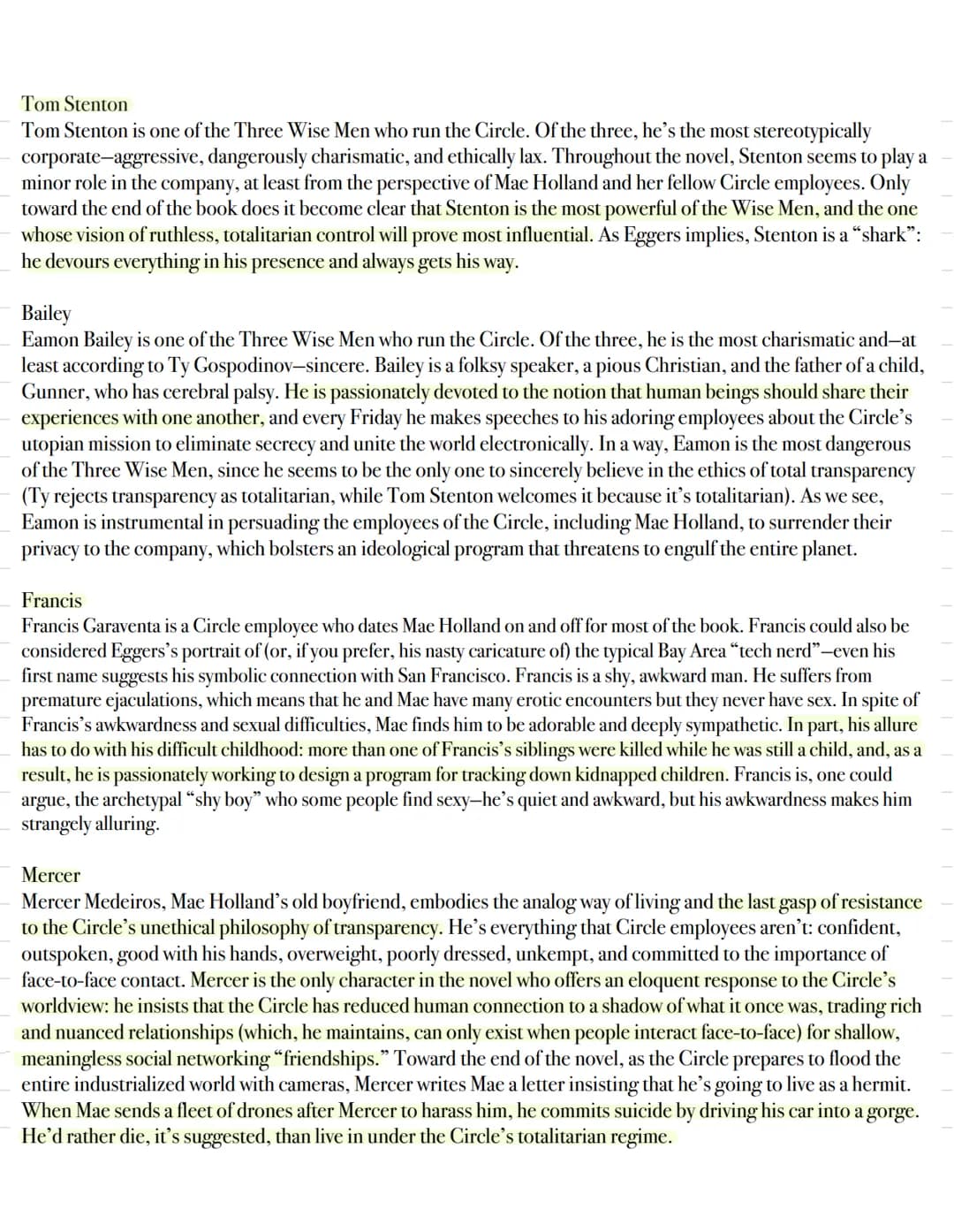 Utopia/Dystopia
The Circle Utopia
A utopia is a perfect world. In utopias, there are not problems like war, disease, poverty, oppression,
di