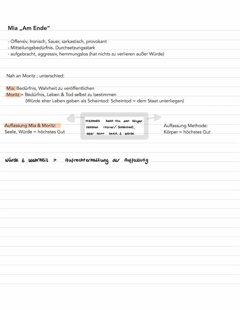 Heinrich Kramer
- selbstsicher
- nihilistisch
Bewunderung
Mia Holl
- rücksichtslos, zielbewusst
- skrupellos, taktierend,
zynisch, erpresst 