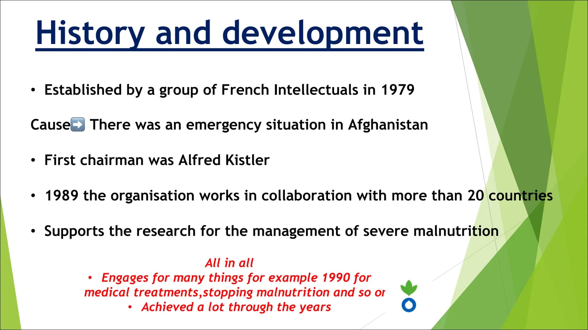 ACTION AGAINST HUNGER
O ACTION
AGAINST
HUNGER
Structure
1. General information
2. History and development
3. What does the organisation do?
