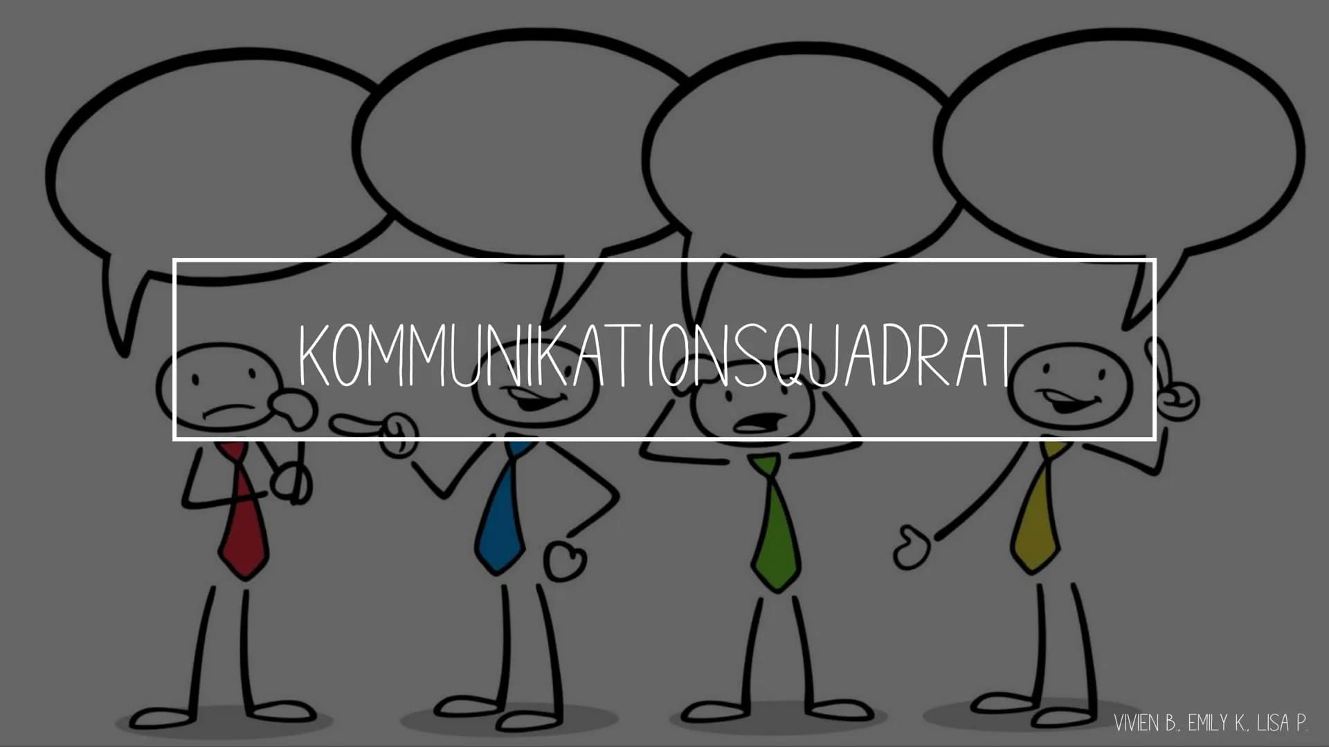 →→KOMMUNIKATIONSQUADRAT
db
J I D
VIVIEN B., EMILY K, LISA P. GLIEDERUNG
FUNKTIONS-
WEISE
PROBLEMATIK
SCHULZ VON
THUN
ALLTAGS-
BEISPIELE FRIE