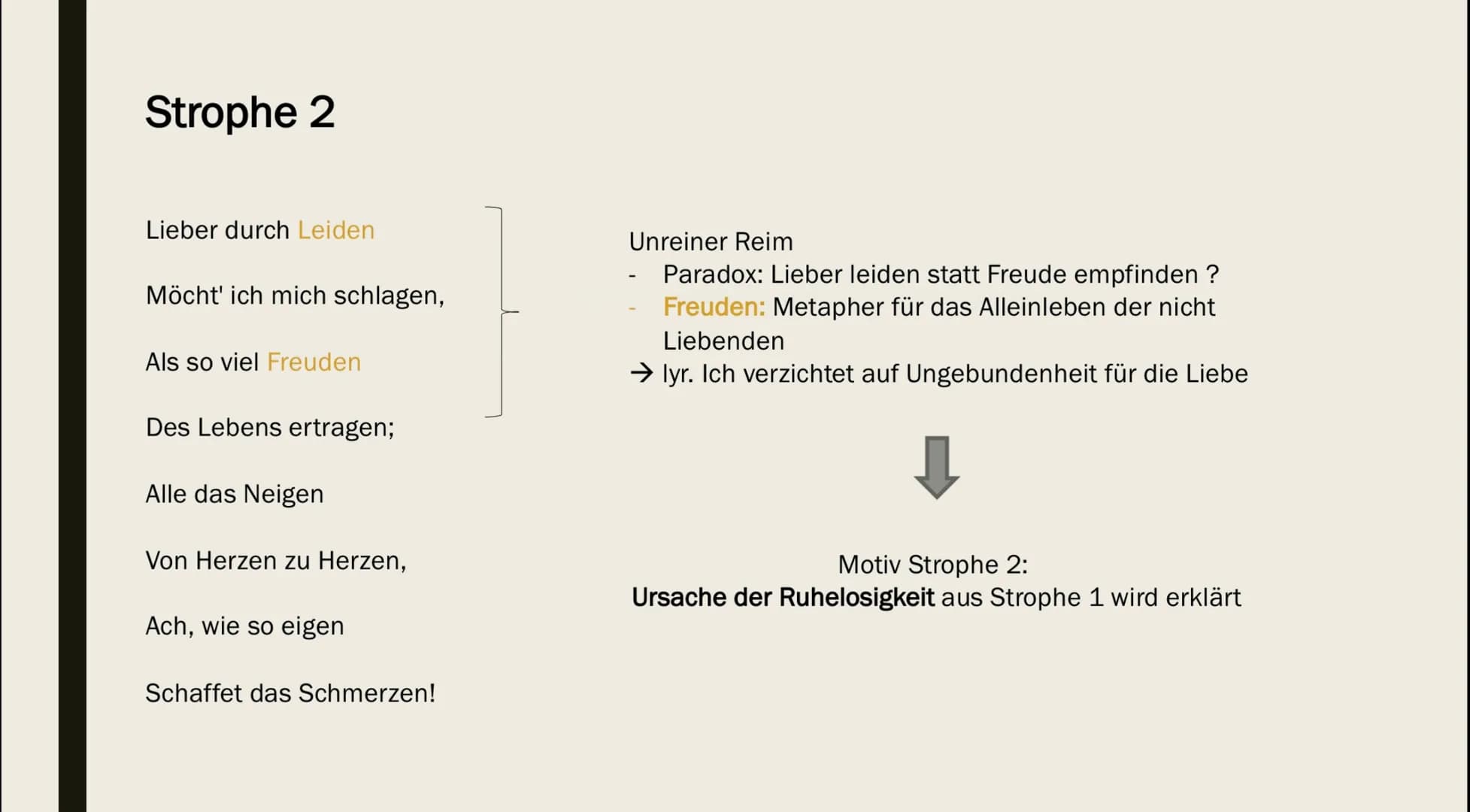 HERZ UND NATUR
Sturm und Drang Erlebnislyrik
Unter Johann Wolfgang von Goethe
■ Lyr. Ich bring persönliches Erlebnis zum
Ausdruck
Merkmale: 