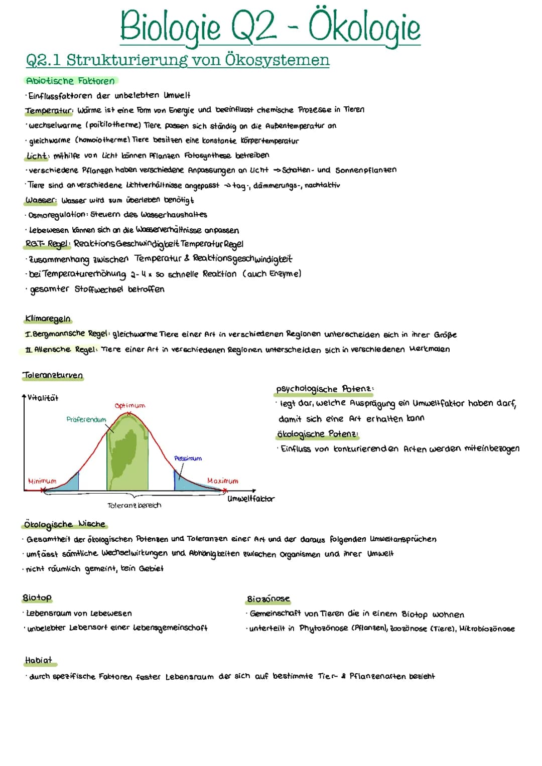 Ökologie Biologie