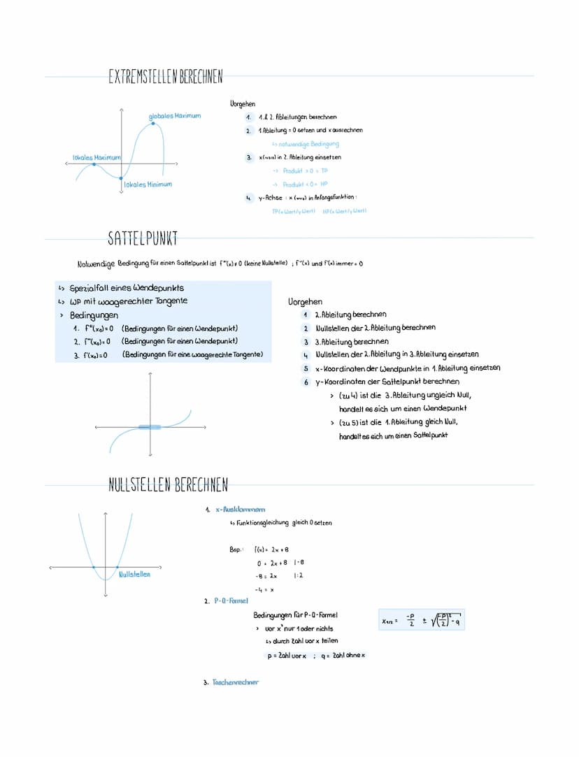 Bedeutung der Ableitung
f(x) Funktion
f'(x) Steigung
{"(x) = Krümmung
f"(x) <0
<> F"(x) > 0
f(x) rechts gekrümmt
[(x) links gekrümmt
Polenzr