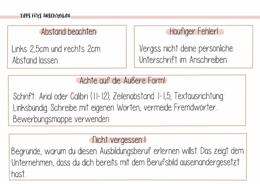 Bewerbung schreiben
Wichtige Unterlagen
• Lebenslauf mit Foto
• Bewerbungsschreiben
●
Anlagen:
-> Zeugnisse
-> Zertifikate
-> Praktikumsbeur