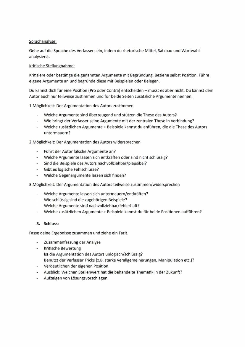 Textgebundene Erörterung schreiben
Tipps zum Erstellen einer Erörterung:
1. Sorgfältiges Lesen
Lies den vorgegebenen Text gründlich durch - 