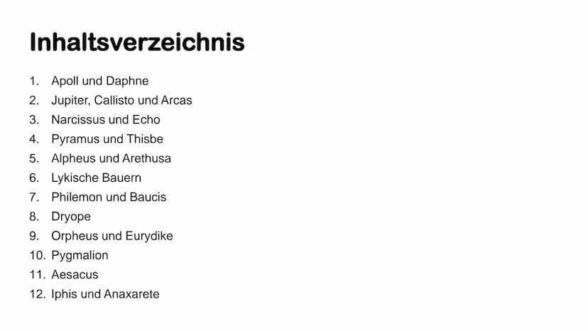 Überblick zu ein paar
ausgewählten
Metamorphosen
(von Ovid) DEFINITION WICHTIGER BEGRIFFE
●
Aitiologie
eine Erzählung, die den Ursprung und 