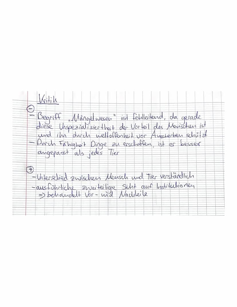 Arnold Gehlen
Die organische Unspezialisiertheit des Menschen
·Der Mensch als Mängelwesen
-
Unspezialisiertheit; Unange passtheit Weltoffen 