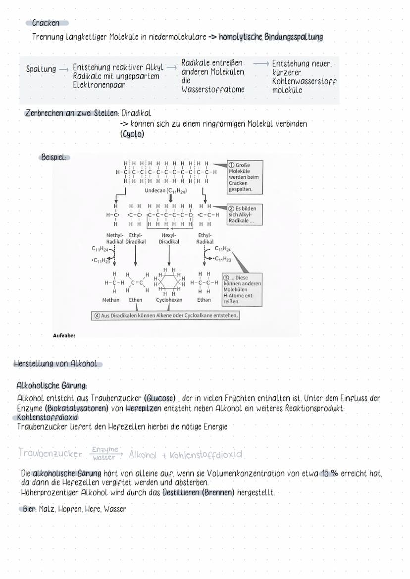Alkane, Alkene und Alkine
Cn H₂n+2
Alkan
Methan
Ethan
Propan
Butan
Pentan
Hexan
Heptan
Oktan
Nonan
Decan
Undecan
Dodecan
verzweigtes Alkan..