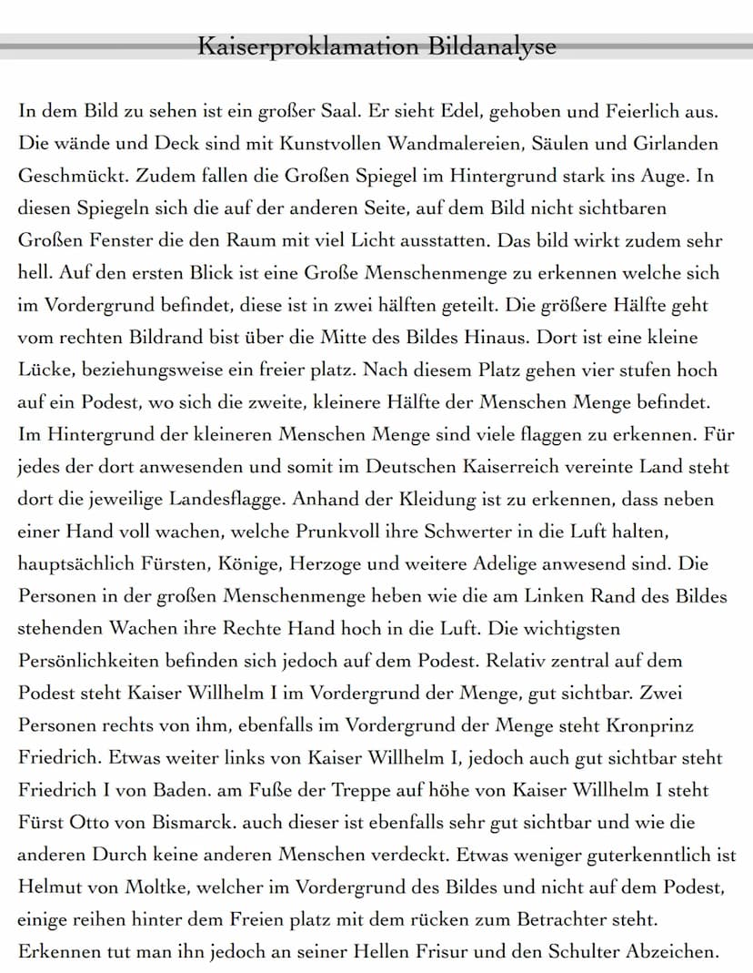 Kaiser Willhelm I
Friedrich I von Bade
Kaiserproklamation Bildanalyse
Kronprinz Friedrich
Fürst Otto von Bismark
SHACHA
Helmut von Moltke Ka