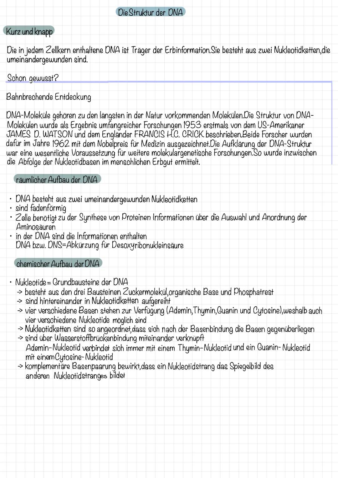 # Die Struktur der DNA

Kurz und knapp

Die in jedem Zellkern enthaltene DNA ist Träger der Erbinformation. Sie besteht aus zwei Nukleotidke