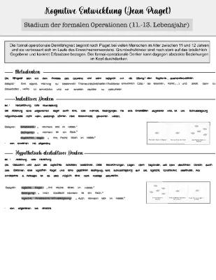 Know Kognitive Entwicklung (Jean Piaget): Stadium der formalen Operationen  thumbnail