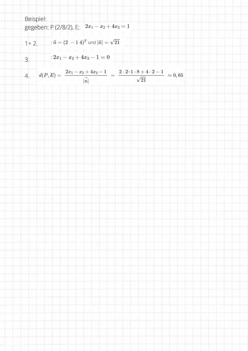 Mathe: Vektorgeometrie
Lotfußverfahren
benötigtes Vorwissen:
Schnittpunktberechnung zwischen einer Gerade und einer Ebene
• Abstand zweier P