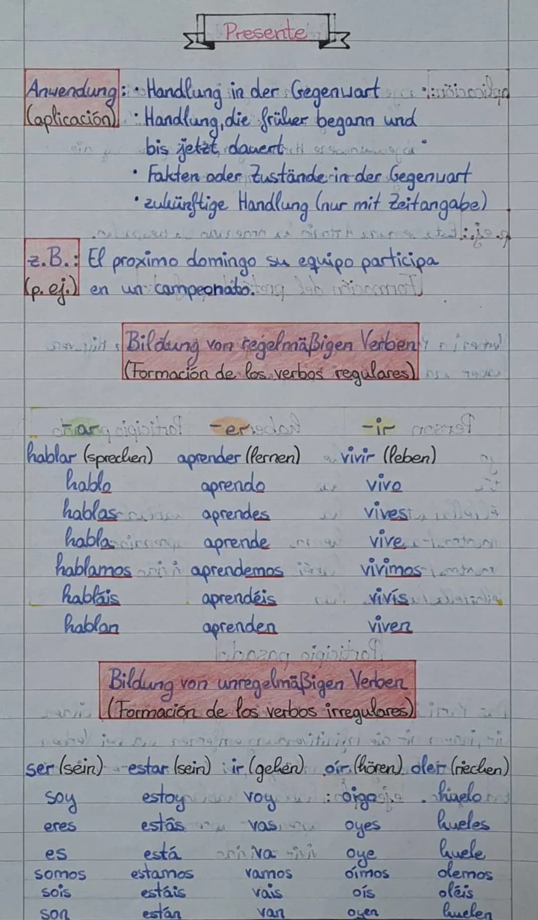 Presente
Anwendung: • Handlung in der Gegenwartincoilye
(aplicación) • Handlung, die früher begann und
bis jetzt, dauert of contac
Fakten od
