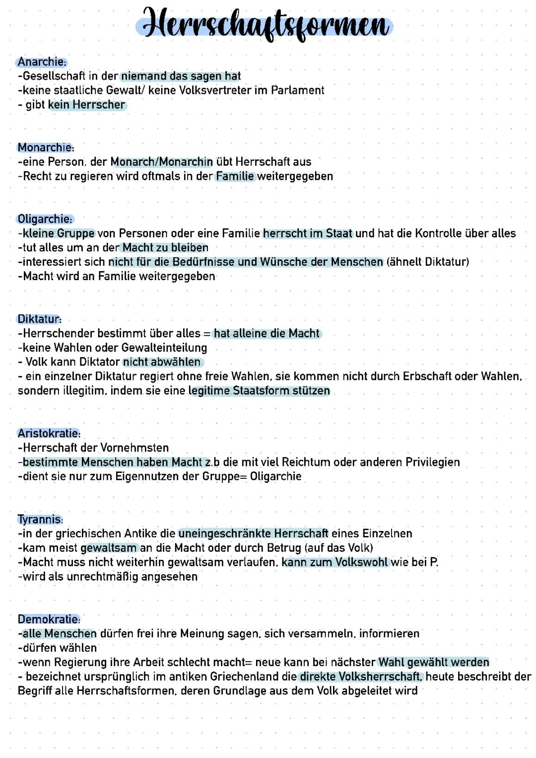 Herrschaftsformen und die Entwicklung der attischen Demokratie